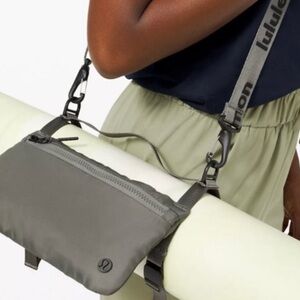 Lululemon Stow and Flow Mat Strap Bag with Logo Gray